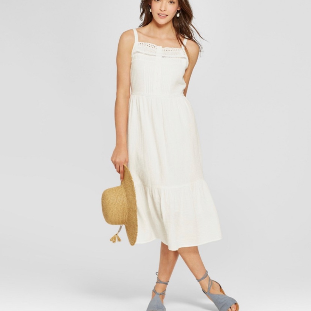 Universal Thread white eyelet midi